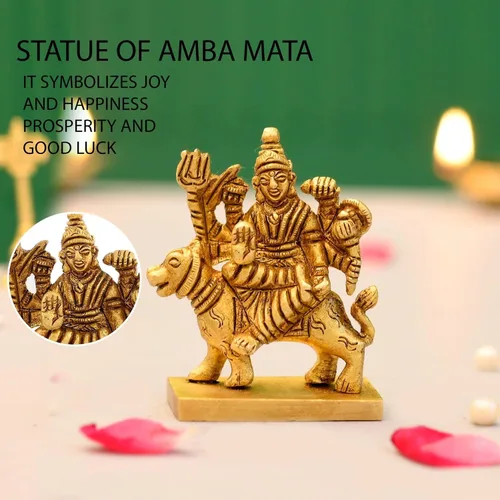 Miniatura 8 de LOVENSPIRE Estatua de diosa Lakshmi de latón macizo para Pooja (3.5 pulgadas) – Ídolo de la deidad espiritual india para decoración de mandir