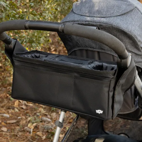 Miniatura 4 de Tactical Baby Gear Organizador de cochecito – Consola universal para padres con portavasos aislados, bolsillo refrigerador, teléfono frontal