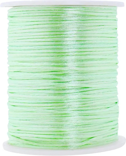Miniatura 59 de Mandala Crafts Cordón de Satén de Nailon 2mm Cordón Rattail Champagne - 100 Yardas Cordón de Nailon Chino para Nudos Cordón de Seda Cola de Rata