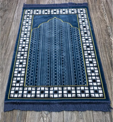 Miniatura 2 de Modefa Alfombra de oración islámica turca, alfombra de terciopelo fina y ligera, alfombra de oración musulmana suave Janamaz, regalo de Ramadán