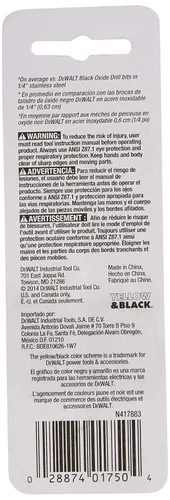Miniatura 2 de DEWALT DW1312 - Broca helicoidal de titanio con punta aguzada (316 pulgadas)