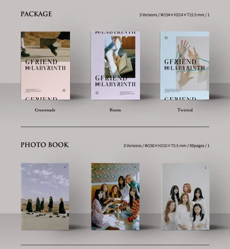 Miniatura 2 de Source Music GFRIEND –: Labyrinth (8º mini álbum) álbum+juego de tarjetas de fotos extra (Crossroads+Room+Twisted ver. Set)
