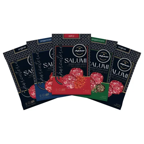 Miniatura 12 de Aufschnitt Meats Kosher Salumi - Salchicha en rodajas, carne de embutidos - Carne fermentada fina - 2 onzas, original, paquete de 12