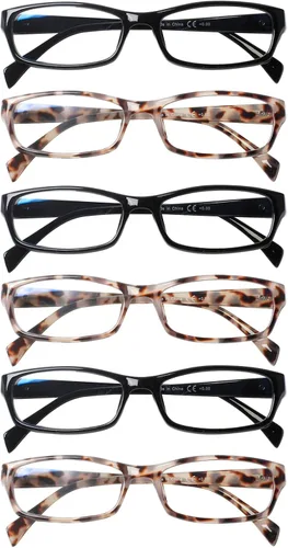 Miniatura 10 de SIGVAN Paquete de 6 lentes de lectura para mujer, con bloqueo de luz azul, bisagra de resorte, rectangulares, lentes de lectura para mujer