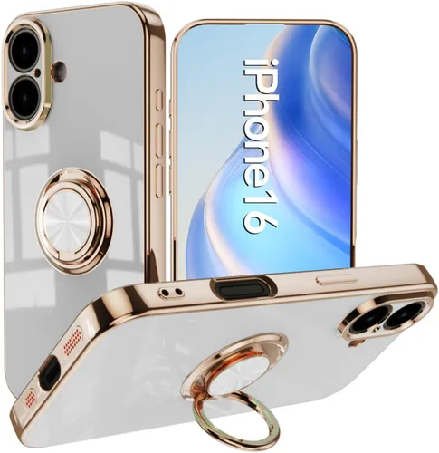 Miniatura 54 de Compatible con iPhone 11 Kickstand, anillo de rotación de 360 grados integrado con borde de oro rosa brillante que funciona con soporte magnético