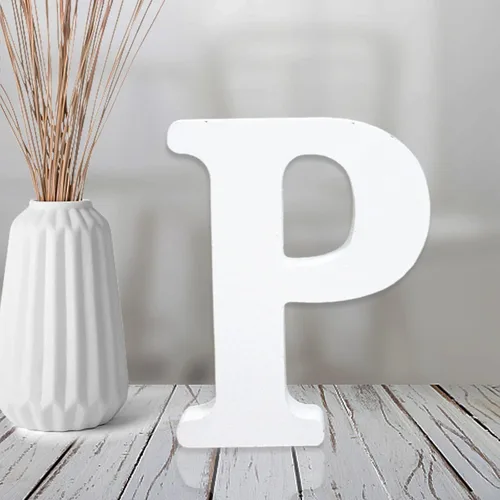 Miniatura 16 de AOCEAN Letras de madera blanca de 4 pulgadas sin terminar para decoración de pared, letras decorativas de pie en rodajas, decoración de tablero