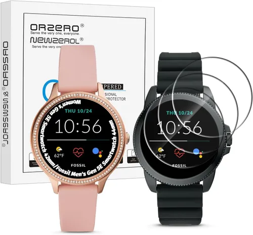 Orzero - Protector de pantalla de vidrio templado compatible con bordes de arco 2.5D, 9 dureza, alta definición, antiarañazos, sin burbujas (Fossil