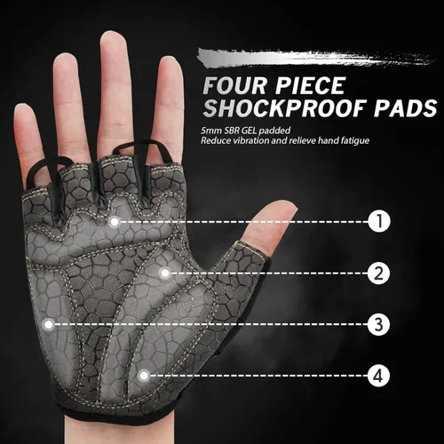 Miniatura 2 de HTZPLOO Guantes de ciclismo, guantes de ciclismo, guantes de bicicleta para hombres y mujeres, con almohadilla antideslizante que absorbe