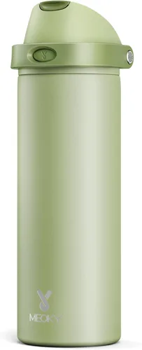 Miniatura 30 de Botella de agua aislada de 40 onzas con popote, botella de agua de metal de acero inoxidable con tapa 2 en 1, a prueba de fugas, fría durante 24