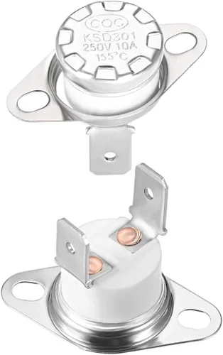 Miniatura 21 de uxcell KSD301 Termostato 266.0 °F/266°F 10A Normalmente Cerrado N.C Ajuste Snap Disc Interruptor de temperatura para microondas, horno, cafetera 2