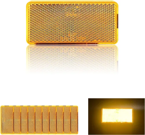 Miniatura 8 de Reflector autoadhesivo rectángulo 94X44mm seguridad impermeable pegar en árboles de buzón de entrada Blanco