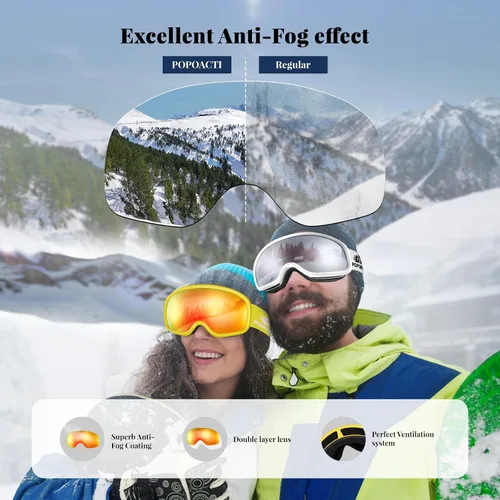 Miniatura 3 de Gafas de esquí OTG, 100% Protección UV, Antiempañamiento, Lentes polarizadas para esquí y snowboard para hombres, mujeres y adultos