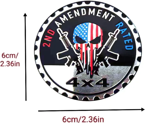 Miniatura 2 de 4 x 4 emblemas de metal para automóvil, emblemas de metal 3D, calcomanías redondas compatibles con Jeep Wrangler, vehículos, camiones, SUV