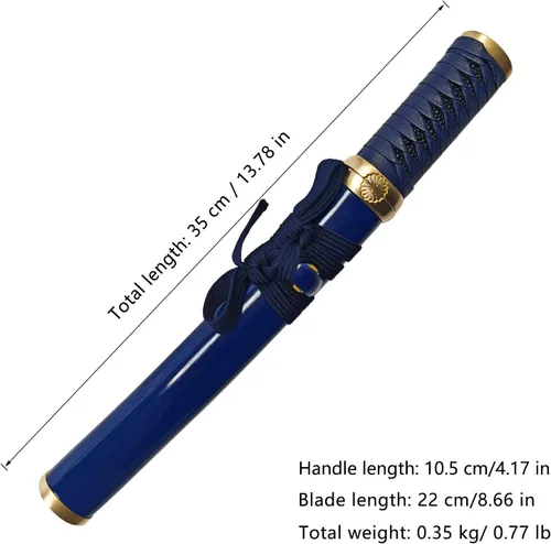 Miniatura 2 de Cuchillo de acero al manganeso 1065 hecho a mano con accesorios de cobre Azul