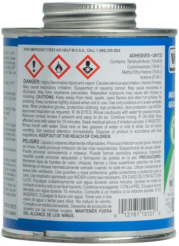 Miniatura 3 de Weld-On 10121 711 Cemento solvente de PVC de grado industrial de alta resistencia, de ajuste medio y bajo contenido de compuestos orgánicos