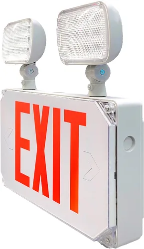Miniatura 4 de Wet Location - Luz de emergencia LED para exteriores, resistente a la intemperie, con batería de respaldo, doble cara, CA 120 V/277 V, certificado