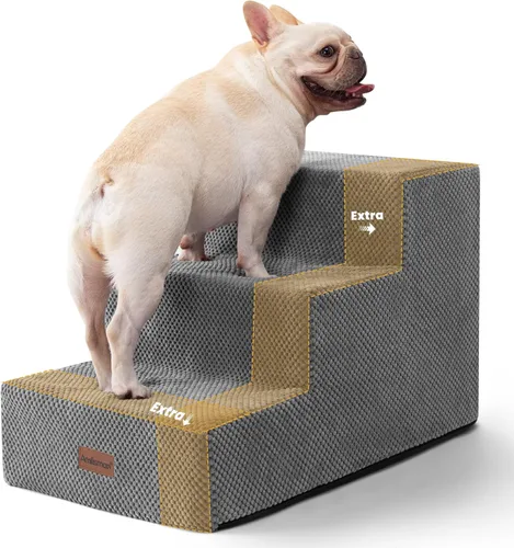 Miniatura 11 de Aodisman Escaleras para perros pequeños, escaleras antideslizantes de 3 escalones para mascotas para sofá, sillón y silla, escaleras para cama