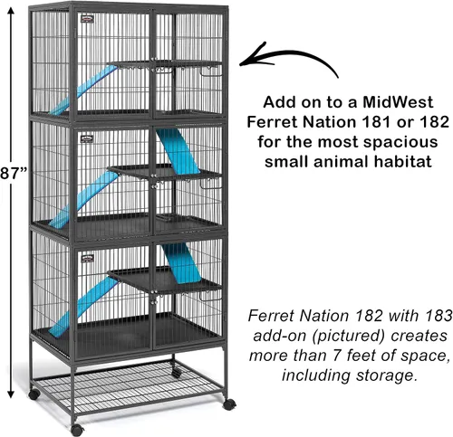 Miniatura 3 de Jaula para hurón MidWest Homes for Pets, modelo Deluxe Ferret Nation, Nación Hurón, Platino/Gris