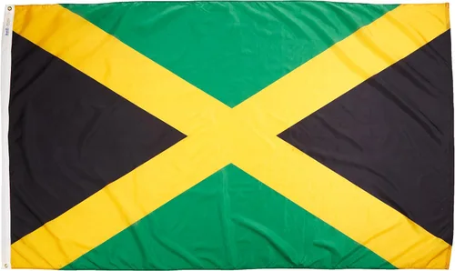 Miniatura 6 de Annin Flagmakers Bandera de Jamaica fabricada en Estados Unidos según las especificaciones oficiales de diseño de las Naciones Unidas, 2 x 3 pies