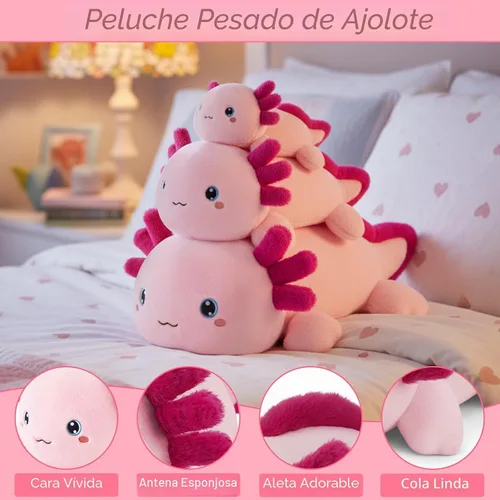 Miniatura 2 de SQEQE Ajolote de peluche con peso, juguete de peluche de ajolote con peso suave, bonita almohada para abrazar, regalo para niños y adultos