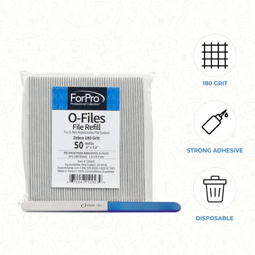 Miniatura 5 de ForPro Professional Collection O-Files - Sistema de archivos reemplazable, cebra, grano 180, repuestos de lima de uñas de manicura, 3.9 pulgadas