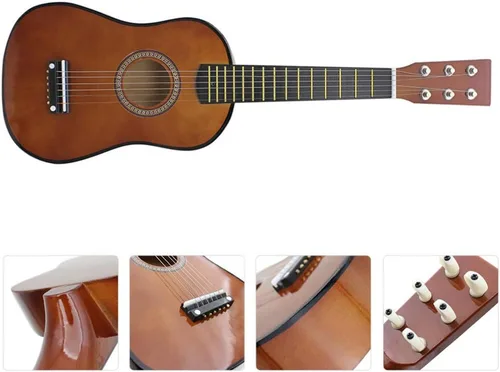 Miniatura 6 de Guitarra acústica de 23 pulgadas para niños, pequeño instrumento popular para principiantes, niños y niñas, cómoda y ligera guitarra de práctica
