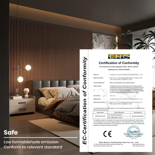 Miniatura 5 de ROOMTEC Paquete de 2 paneles acústicos de pared de madera maciza, paneles de pared insonorizados de 94.49 x 12.6 pulgadas, paneles de pared de Nogal
