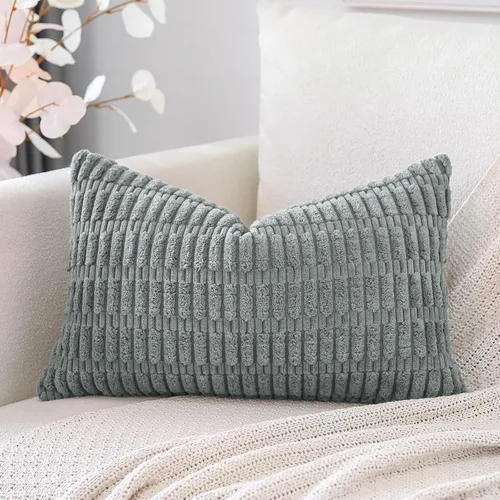 Miniatura 59 de OTOSTAR Fundas de Almohada Decorativas de Pana de 16 x 24 Pulgadas Súper Suaves Bohemias a Rayas Rectangulares Fundas de Cojín Modernas para Sofá