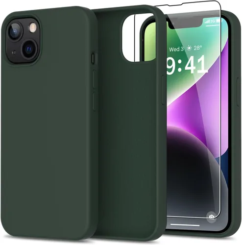 Miniatura 11 de bemal Funda para iPhone 14 Pro con protector de pantalla, silicona líquida de ajuste delgado, forro de microfibra suave, diseñada para mujeres