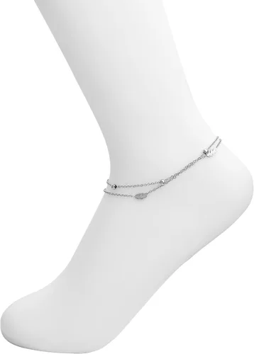 Miniatura 4 de Edforce Stainless Steel Pulsera tobillera con dijes para mujer
