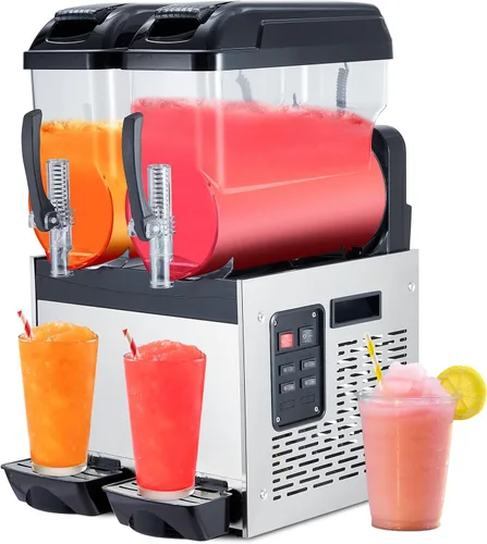 Acekool Máquina comercial de margarita, batido de margarita congelada de 24L/6.4 galones, autolimpiante, máquina de granizado de acero inoxidable de