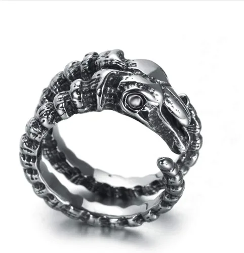 Miniatura 2 de Baphomet - Anillo de acero inoxidable para hombre, diseño de cabra y demonio, demonio, talla 8-13