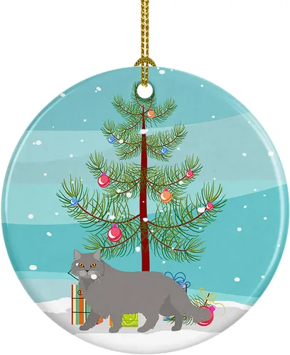 Miniatura 21 de Caroline's Treasures Adorno de cerámica con texto en inglés "Merry Christmas" para colgar en el árbol de Navidad, decoración para el hogar, Navidad