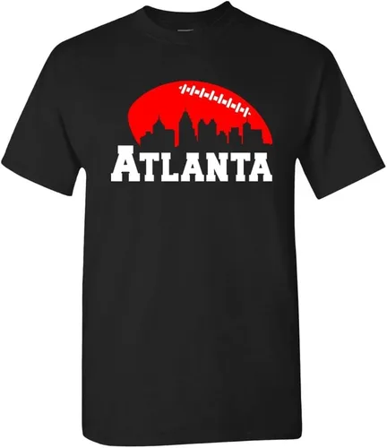 Xtreme Apparrel City Skyline - Camiseta de hombre para los aficionados al fútbol americano Atlanta - Camisa negra