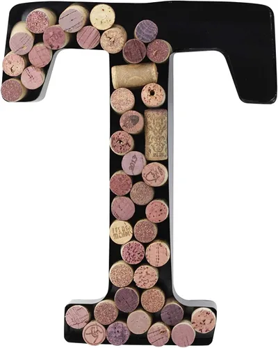 Miniatura 27 de Made Easy Kit Letra de metal para corchos de vino, monograma para atesorar recuerdos y soporte con kit de montaje en pared gratuito A-Z