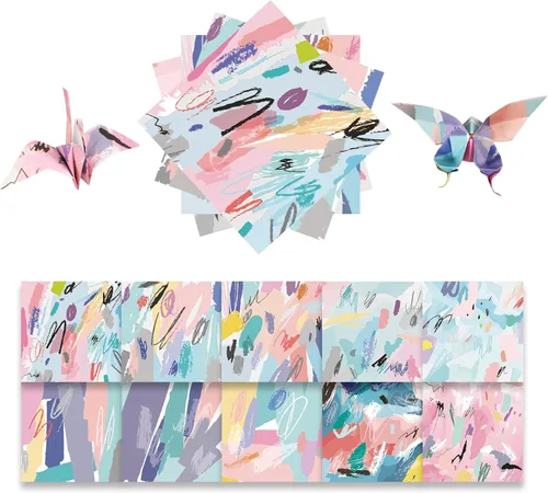 Miniatura 16 de Kit de papel de origami, 100 hojas de 2.47 oz/m², 6 pulgadas, cuadrados, de doble cara, 100 colores sólidos vívidos para manualidades a mano, papel
