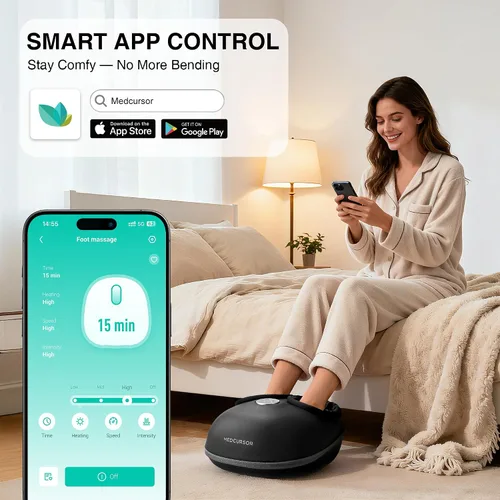 Miniatura 4 de Medcursor Masajeador de pies con calor - Máquina de amasado profundo Shiatsu mejorada 2026, intensidad de compresión de aire múltiple, control