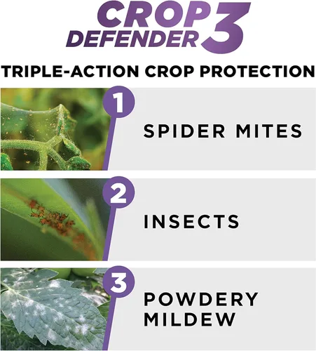 Miniatura 2 de Grower's Ally Crop Defender 3 Concentrado – Miticida natural, insecticida, control fungicida para plantas – Aerosol eliminador seguro para jardín