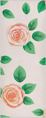 Flower Yoga Towel 73 x 27 Inch Absorbent Non-Slip Yoga Mat Towel for Gym Pilates Hot Workouts