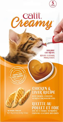 Miniatura 23 de Catit Golosina cremosa para gatos para lamer, premio saludable para gatos, atún, paquete de 50