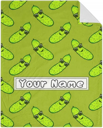 Miniatura 7 de Manta personalizada de pepinillo para adolescentes - Tamaño de manta de 50x60 pulgadas - Mantas suaves y esponjosas y acogedoras de regalo - Manta