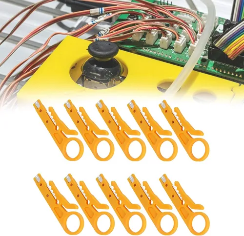 Miniatura 6 de Tnfeeon Mini pelacables, 10 unidades de pelacables de red para líneas de datos CAT-5, CAT-5e y CAT-6 con un diámetro de 0.197-0.244 in, ABS y acero