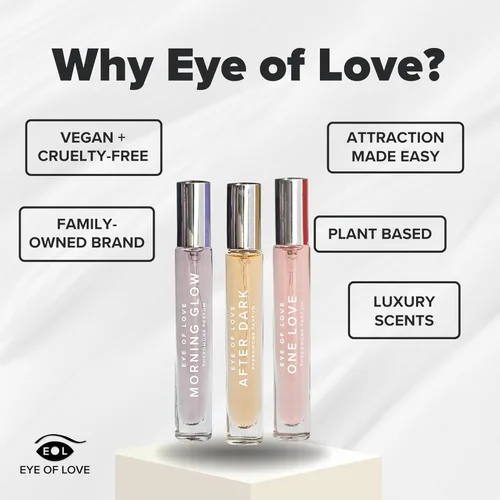 Miniatura 3 de Set de perfume de feromonas Eye Of Love – Morning Glow, One Love, After Dark para atraerlo, 1.0 fl oz