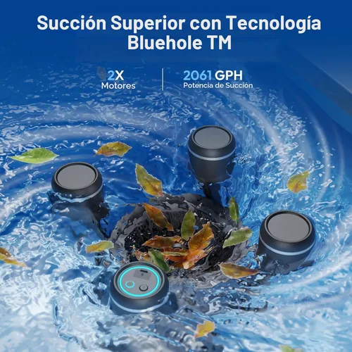 Miniatura 3 de BUBLUE F10 - Robot desnatador de superficie de piscina (actualización 2026), limpiador de piscina con control de aplicación, potente succión, filtro