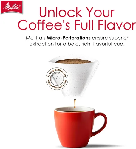 Miniatura 5 de Melitta Filtros de café con cono #4, color blanco, 100 unidades (paquete de 6), 600 filtros en total, se adapta a todas las cafeteras de cono de 8 a