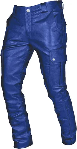 AITEQY Pantalones grandes y altos de piel sintética para hombre, pantalones deportivos góticos con parte delantera plana, pantalones de discoteca de