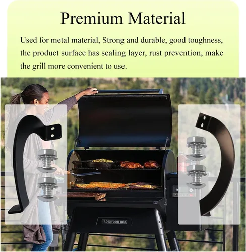Miniatura 6 de Newly BCA001 - Tapa de parrilla lateral izquierda y BCA002 para puerta lateral derecha, arco con tornillos, apto para la mayoría de parrillas