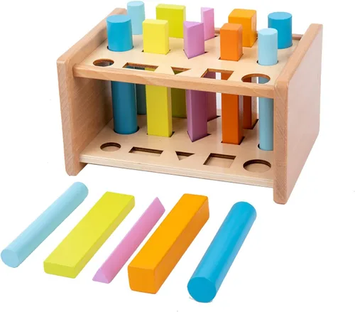 Juguetes Montessori a juego de formas – Juguetes de clasificación de formas de madera para niños de 1 a 3 años – Juguete educativo para preescolares