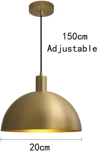 Miniatura 5 de Lámpara colgante dorada de mediados de siglo, moderna iluminación industrial para colgar en el techo, lámpara vintage ajustable de 59.1 pulgadas