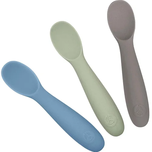 WeeSprout Cucharas de bebé para autoalimentación a partir de 6 meses, utensilios de silicona suaves y duraderos para encías y dientes sensibles,